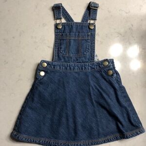 Next UK Blue Denim Overalls Dress, 1.5 - 2 years